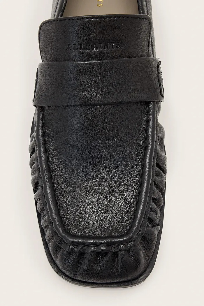 Loafersy damskie skórzane Julie Loafer AllSaints czarny W011FF.BLK