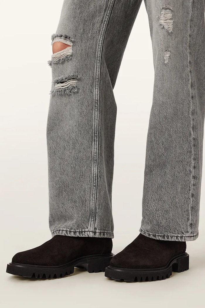 AllSaints Členkové čižmy dámske semišové Hallie Suede Boot W005FD