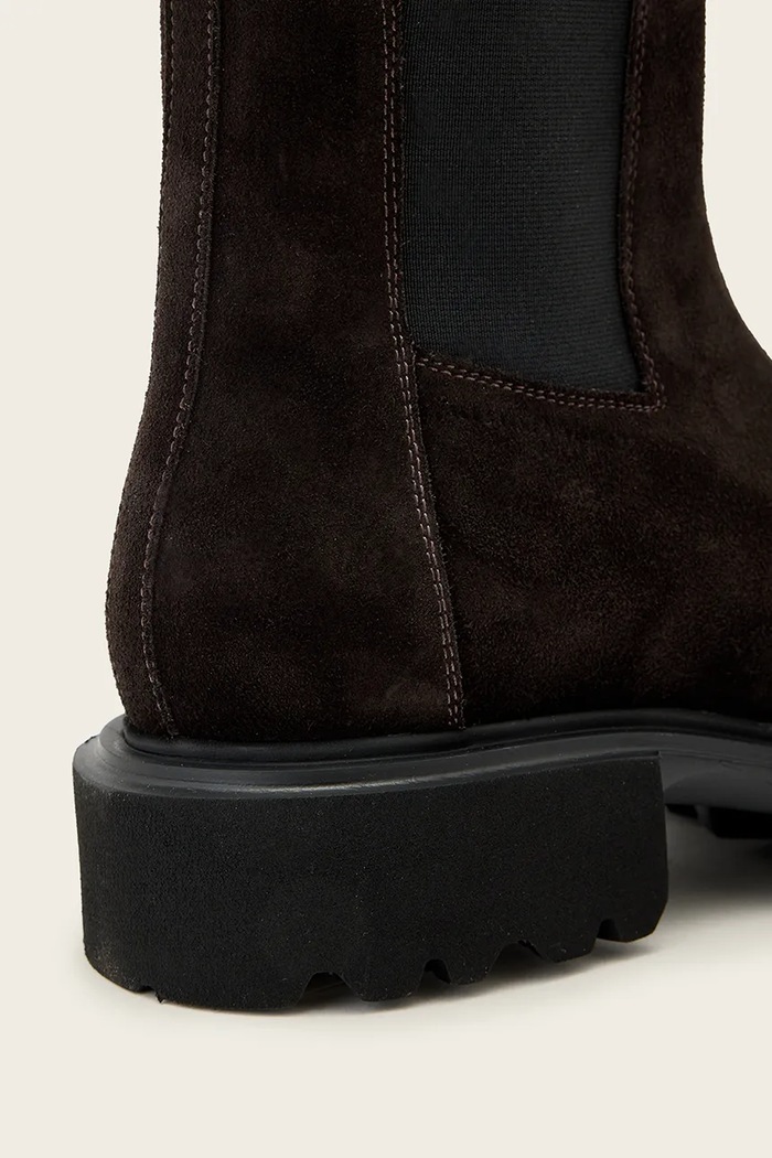 Členkové čižmy dámske semišové Hallie Suede Boot AllSaints W005FD hnedá
