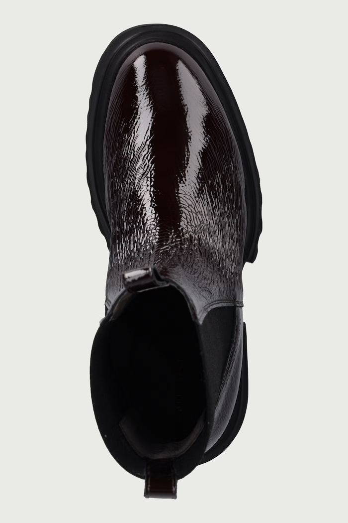 Botki na platformie damskie skórzane Hallie Boot Patent AllSaints W003FF brązowy