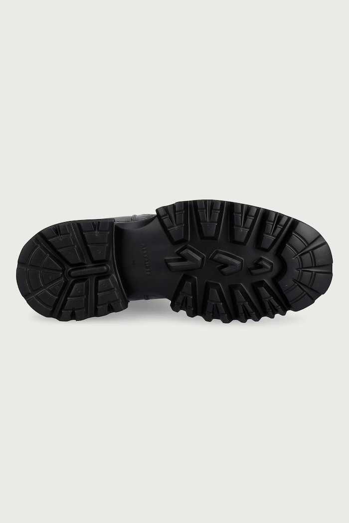 Botki na platformie damskie skórzane Hallie Boot Patent AllSaints brązowy W003FF