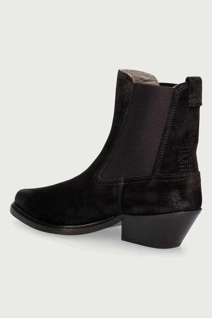 Obuća AllSaints Čizme s niskom potpeticom za žene od kože Carter Suede Chelsea W093FF smeđa