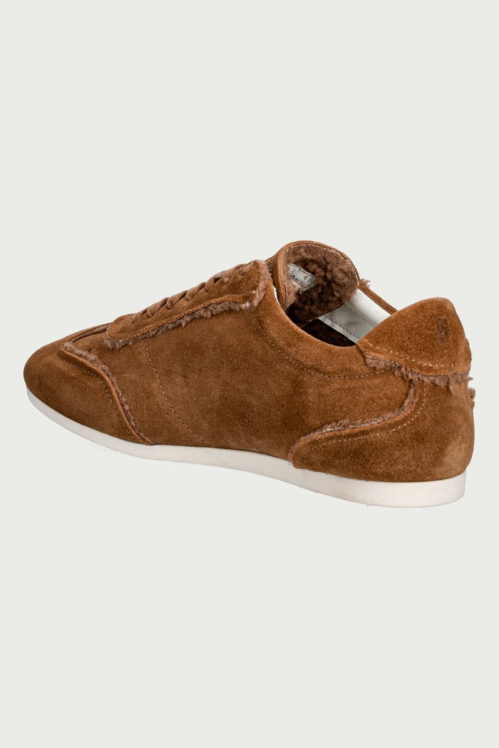 Παπούτσια BOSS Solenne sneakers γυναικεία σουέτ 50579059.263 μπεζ