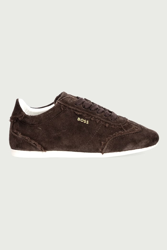 BOSS Solenne sneakersy damskie zamszowe 50579059.207 brązowy AW26