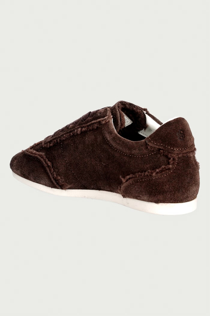 Παπούτσια BOSS Solenne sneakers γυναικεία σουέτ 50579059.207 καφέ