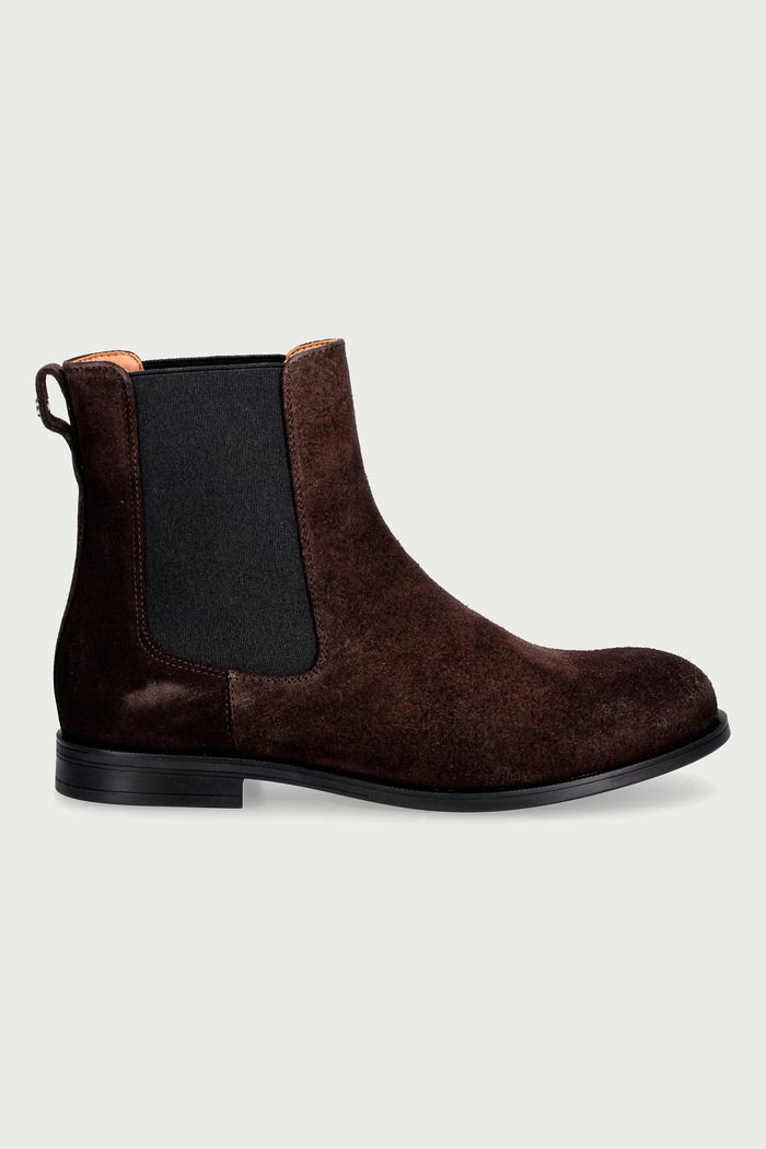 BOSS čizme za žene od brušene kože Lycia 50573213.207 smeđa AW26
