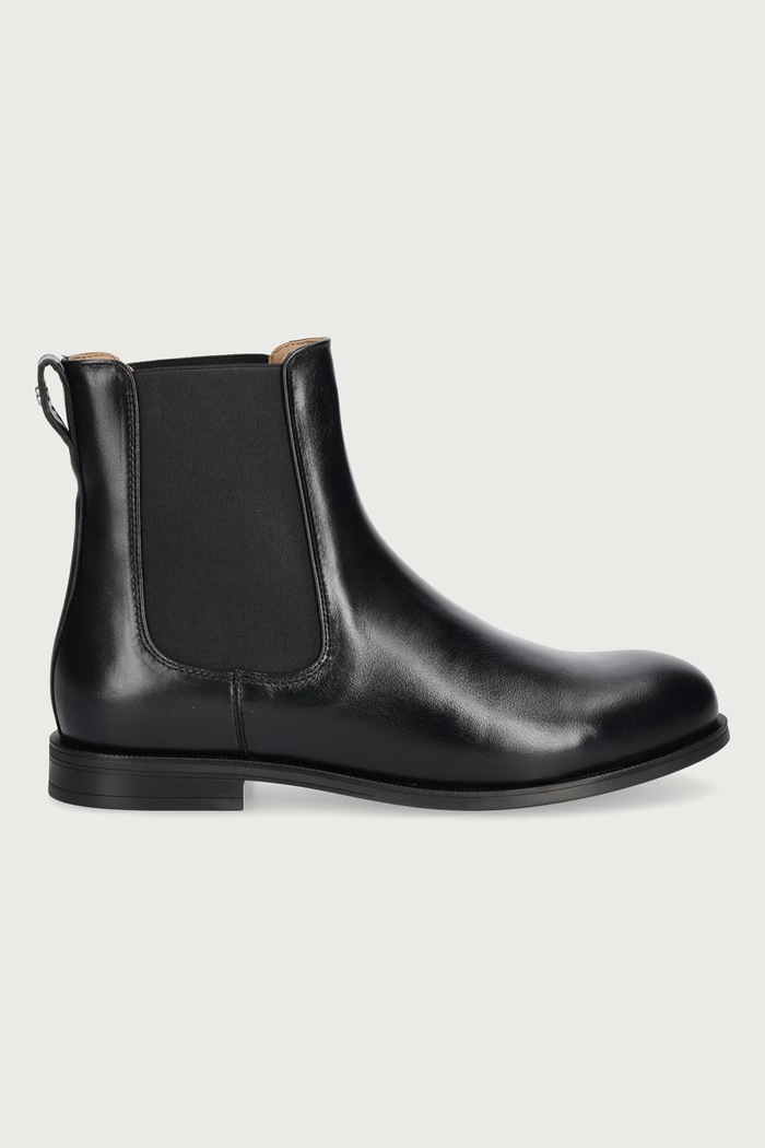 BOSS Gležnjarji ženski usnjeni Lycia 50573104.001 črna AW26