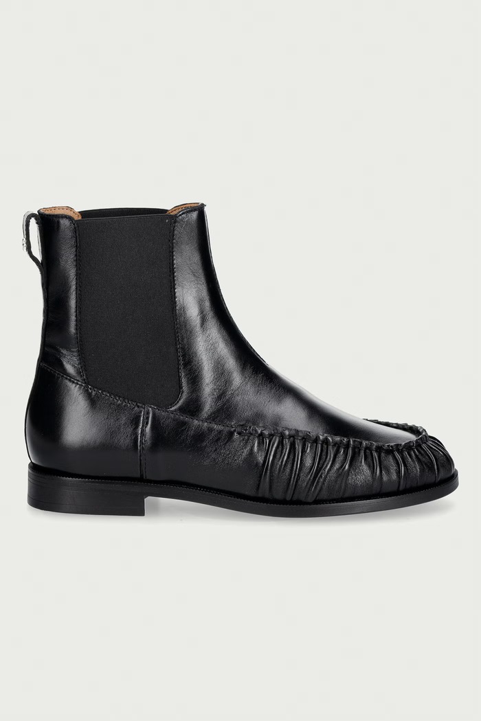 BOSS čizme za žene od kože Lycia 50573103.001 crna AW26