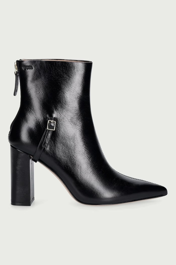 BOSS Členkové čižmy dámske kožené Miah 50573094.001 čierna AW26