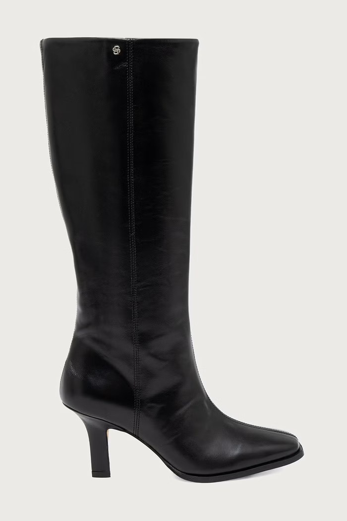 BOSS Visoke čizme za žene od kože Anyah 50573059.001 crna AW26