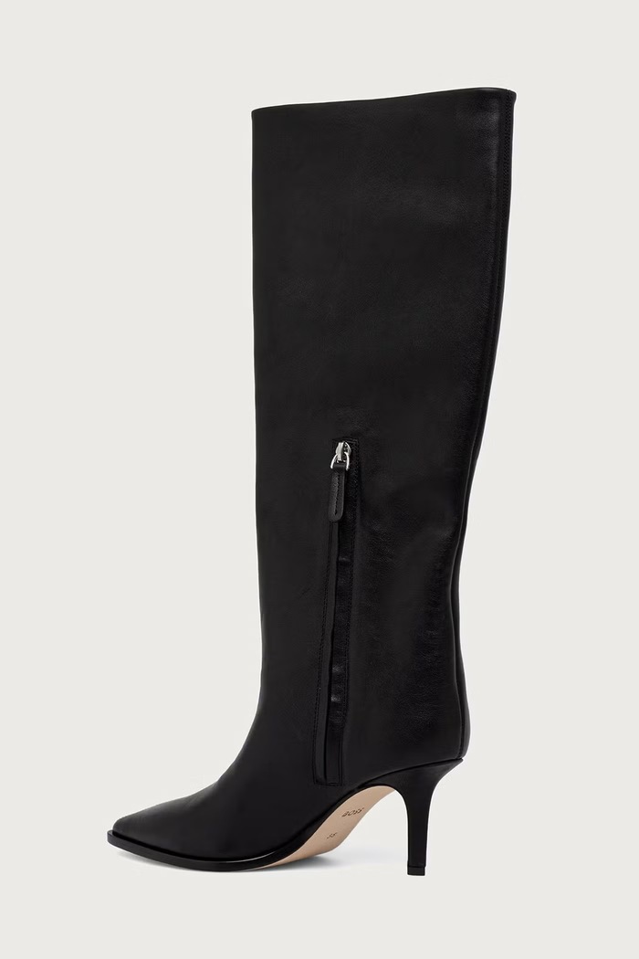 Scarpe BOSS Orange Stivali su una spilla da donna in pelle Miah 50573044.001 nero