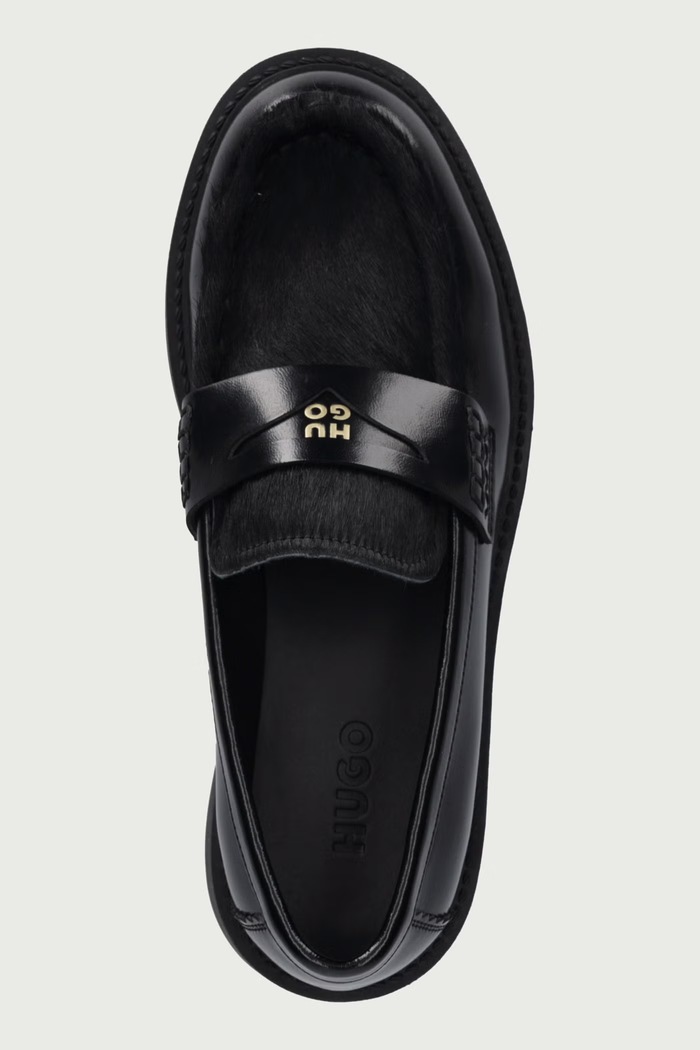 Mocasini pentru femei din piele Angey HUGO 50573778.001 negru