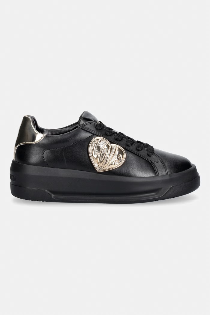 Love Moschino sneakersy damskie skórzane JA15235G1PIAR00A czarny AW26