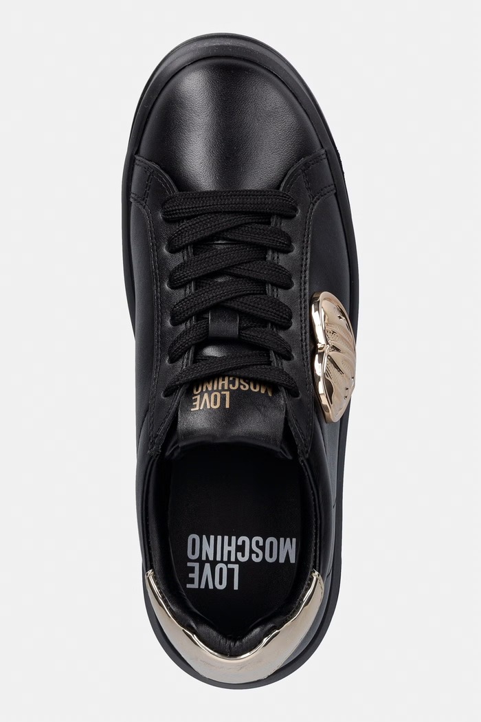 Love Moschino sneakersy damskie skórzane czarny JA15235G1PIAR00A