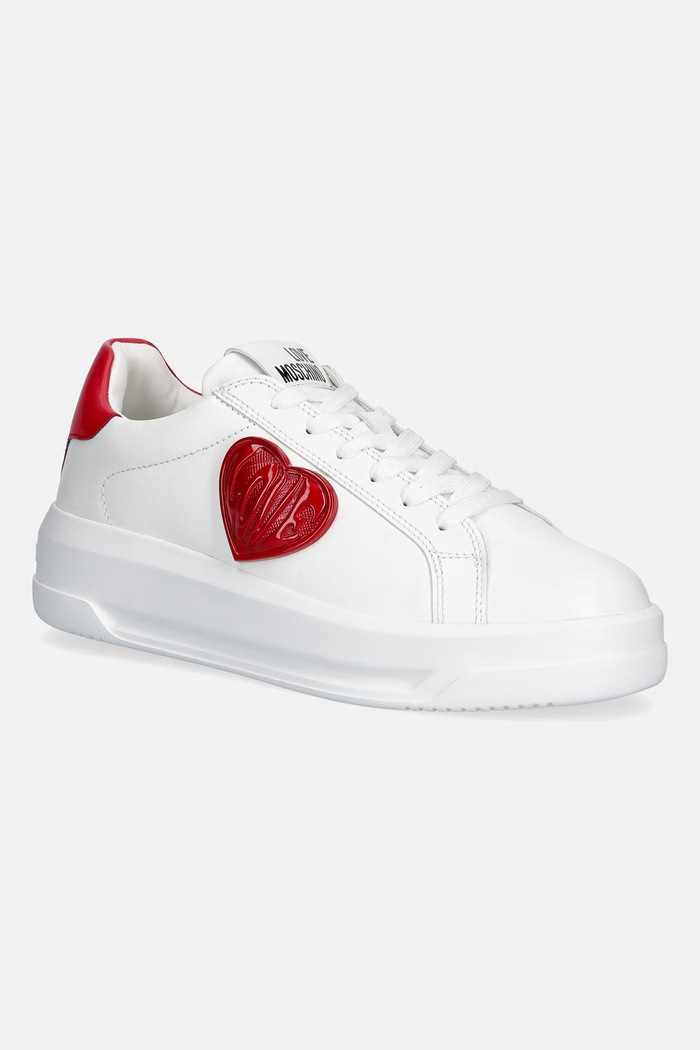 Love Moschino sneakersy damskie skórzane biały JA15235G1PIAQ10A
