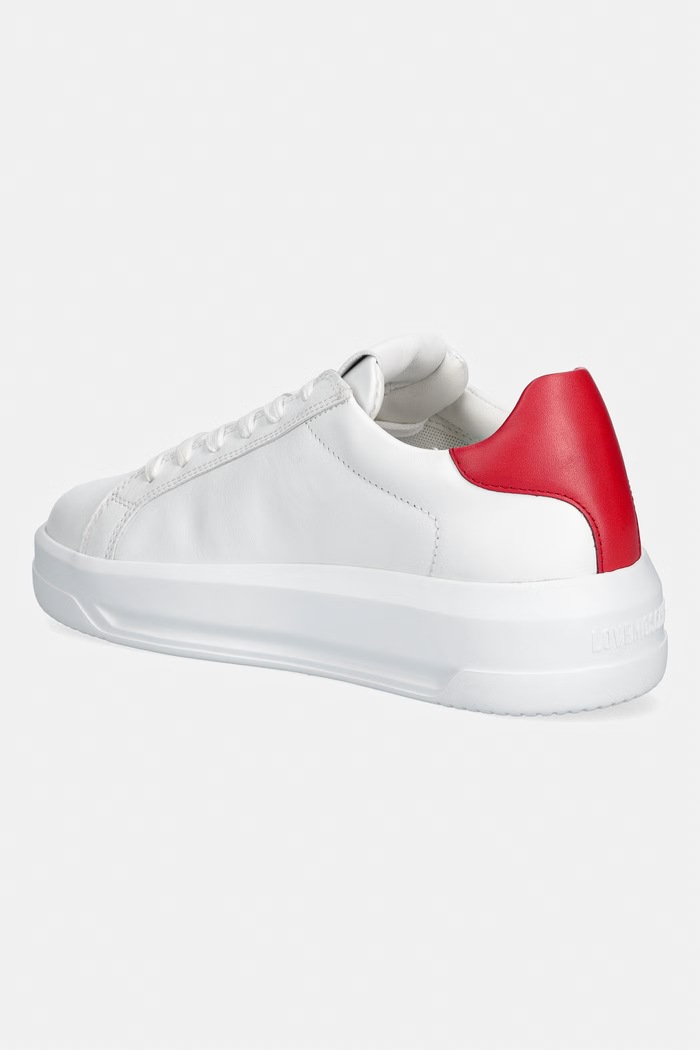 Obuwie Love Moschino sneakersy damskie skórzane JA15235G1PIAQ10A biały