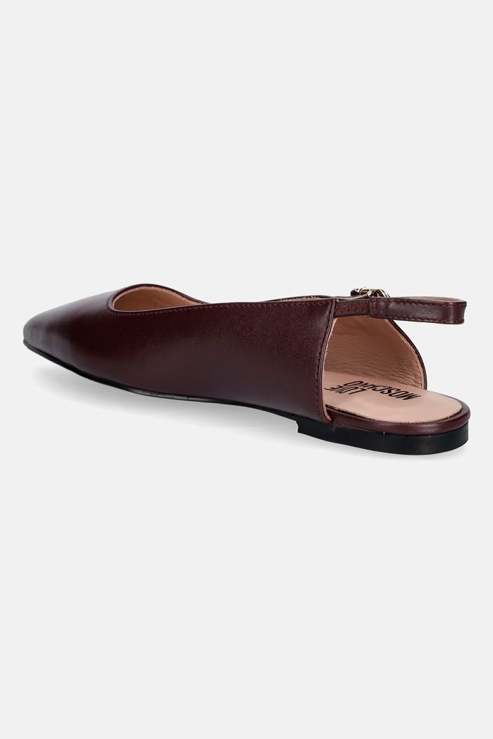 Obuwie Love Moschino baleriny skórzane JA11221G1PIA0552 bordowy
