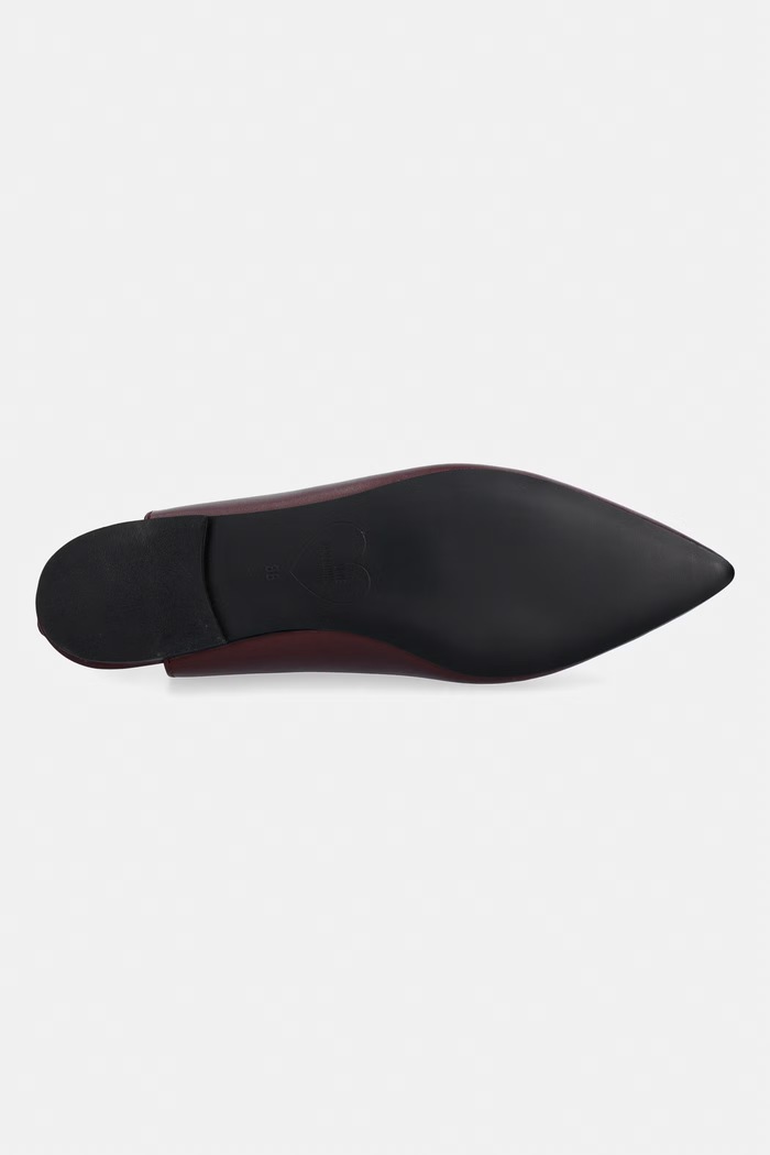 Love Moschino baleriny skórzane JA11221G1PIA0552 bordowy