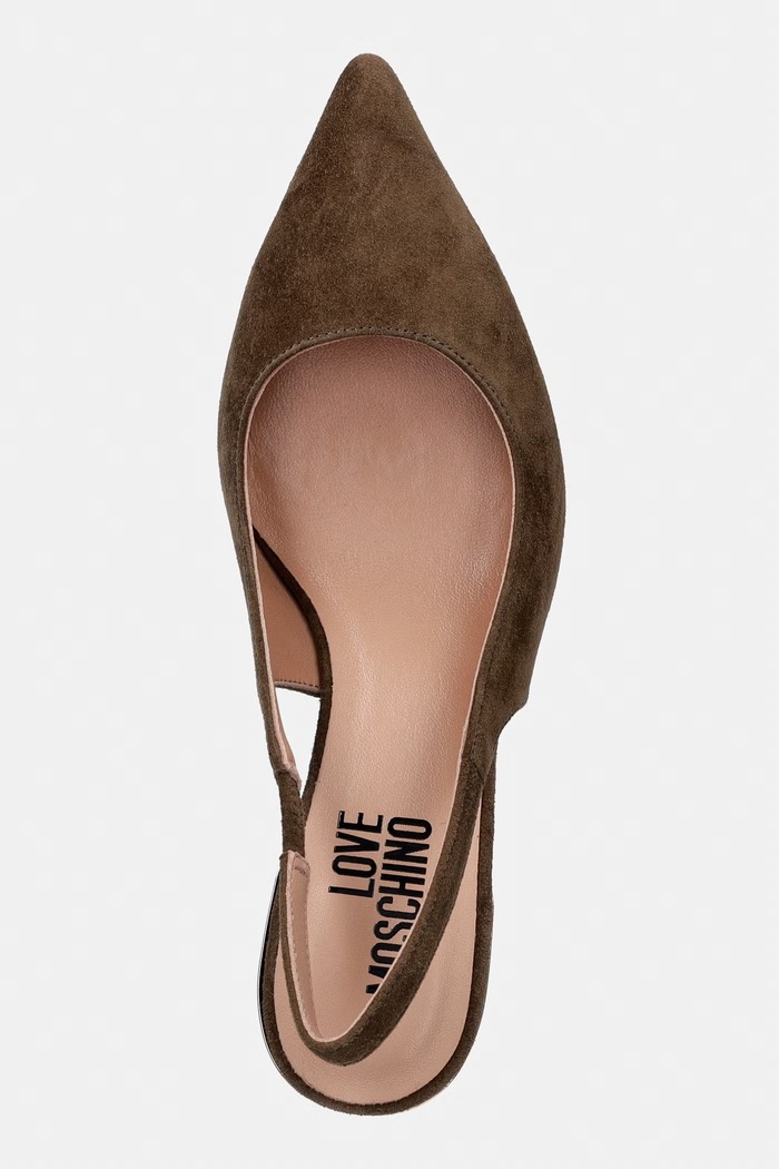 Love Moschino szpilki zamszowe zielony JA10336G1PJA0218