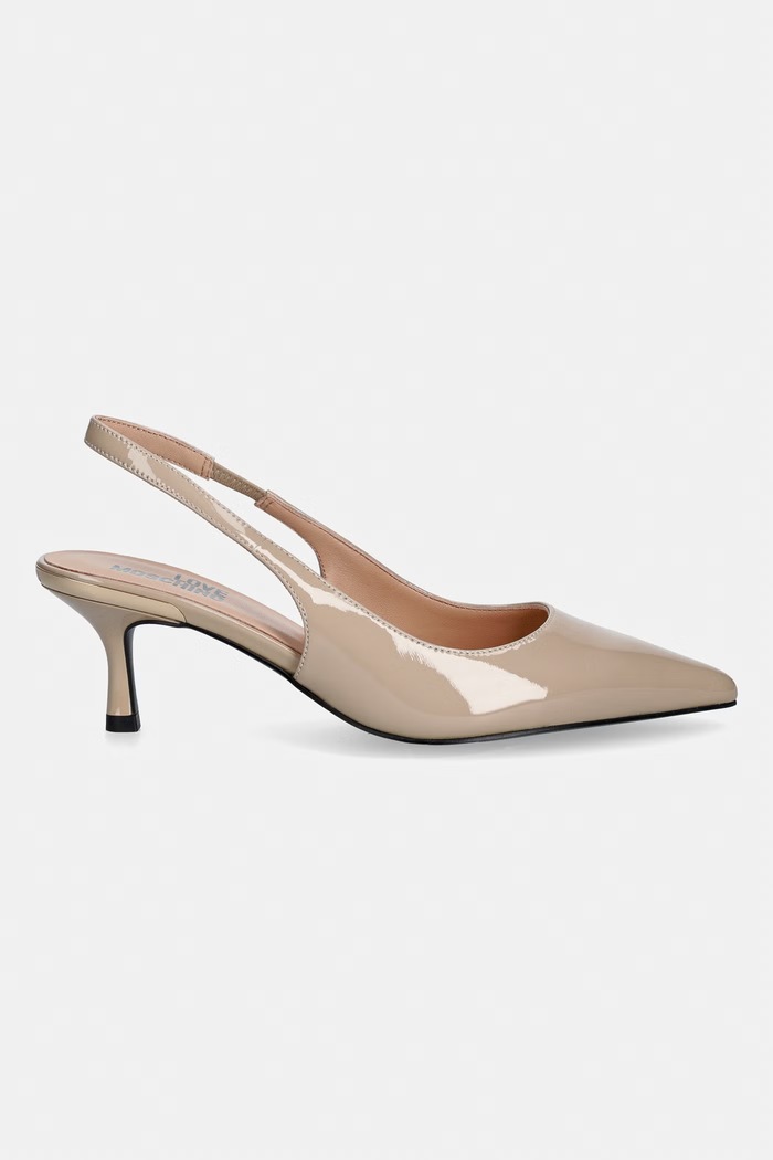 Love Moschino szpilki skórzane JA10336G1PIH0105 beżowy AW26