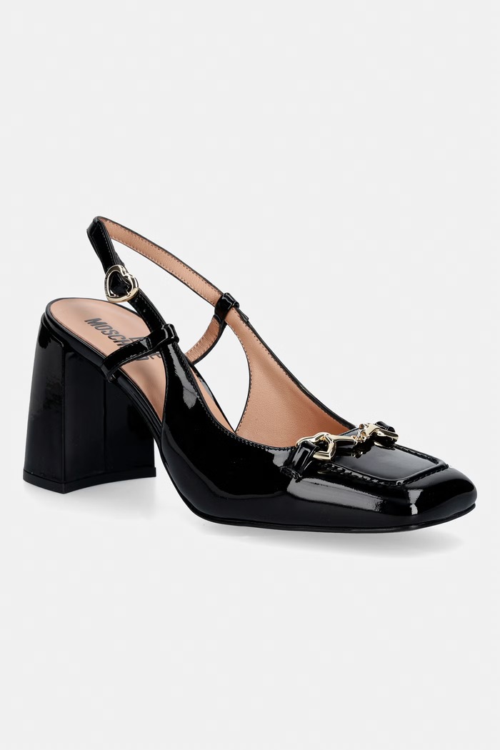 Love Moschino czółenka skórzane czarny JA10219G1PIH0000