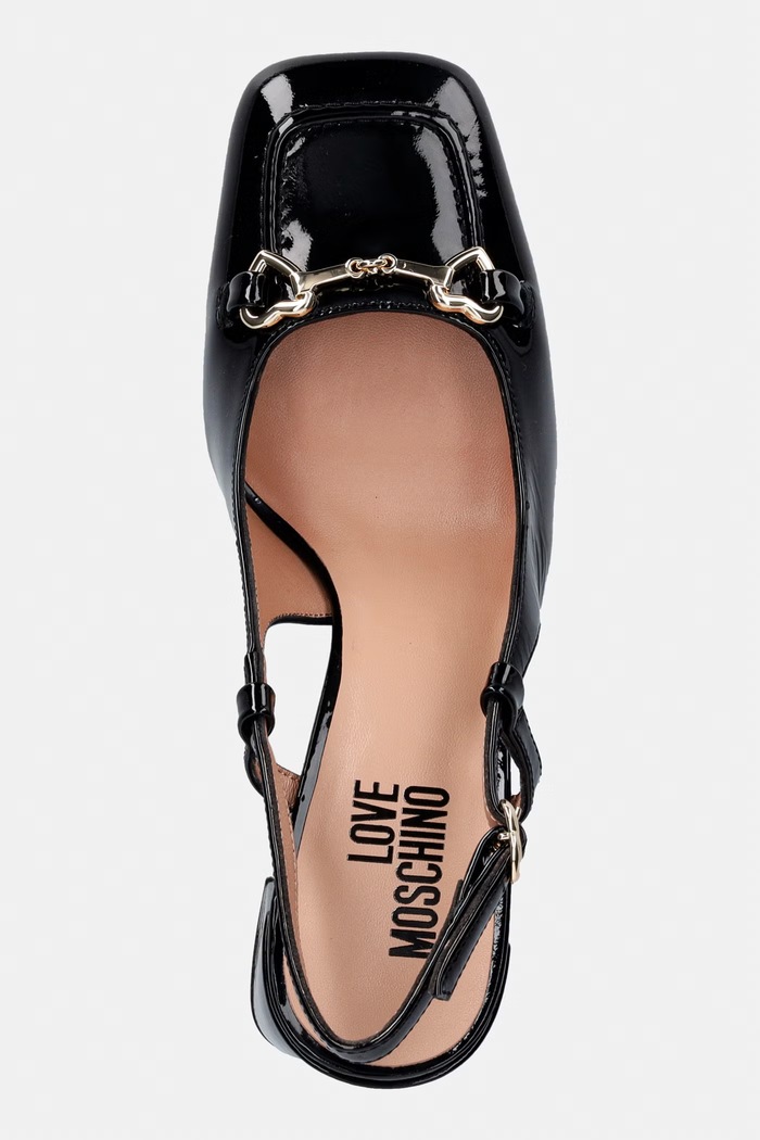 Love Moschino czółenka skórzane czarny JA10219G1PIH0000