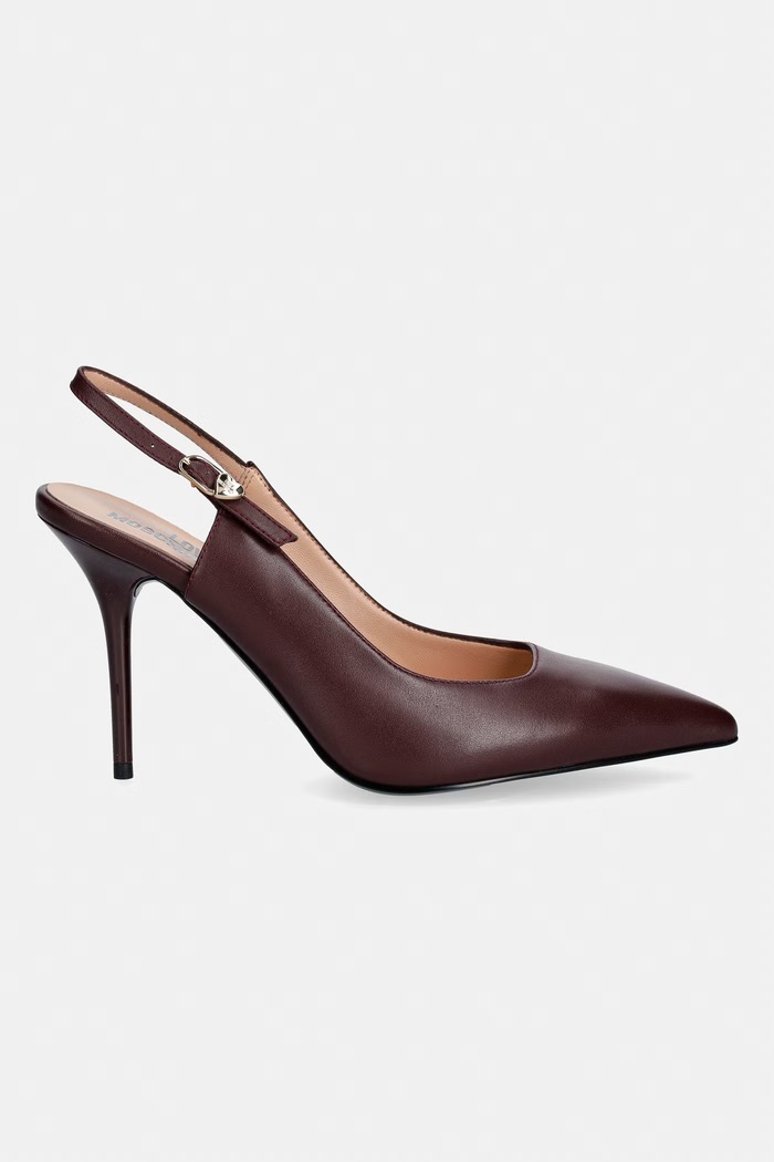 Love Moschino szpilki skórzane JA10149G1PIA0552 bordowy AW26