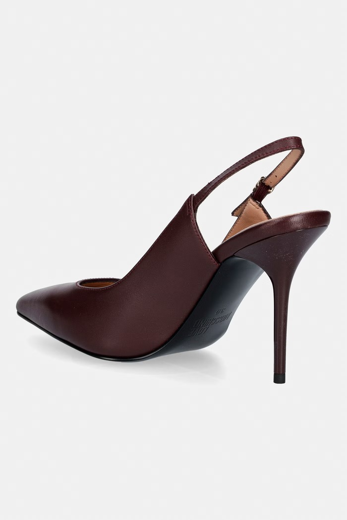 Obuwie Love Moschino szpilki skórzane JA10149G1PIA0552 bordowy