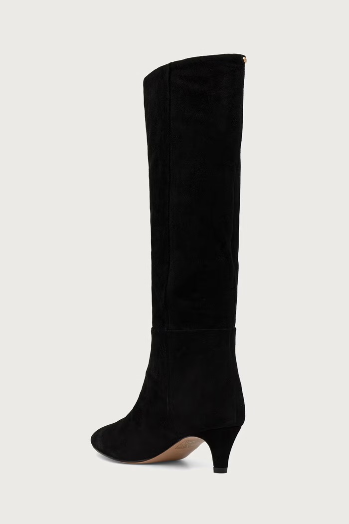Obuwie Twinset Kozaki damskie zamszowe 262TCP140.00006 czarny