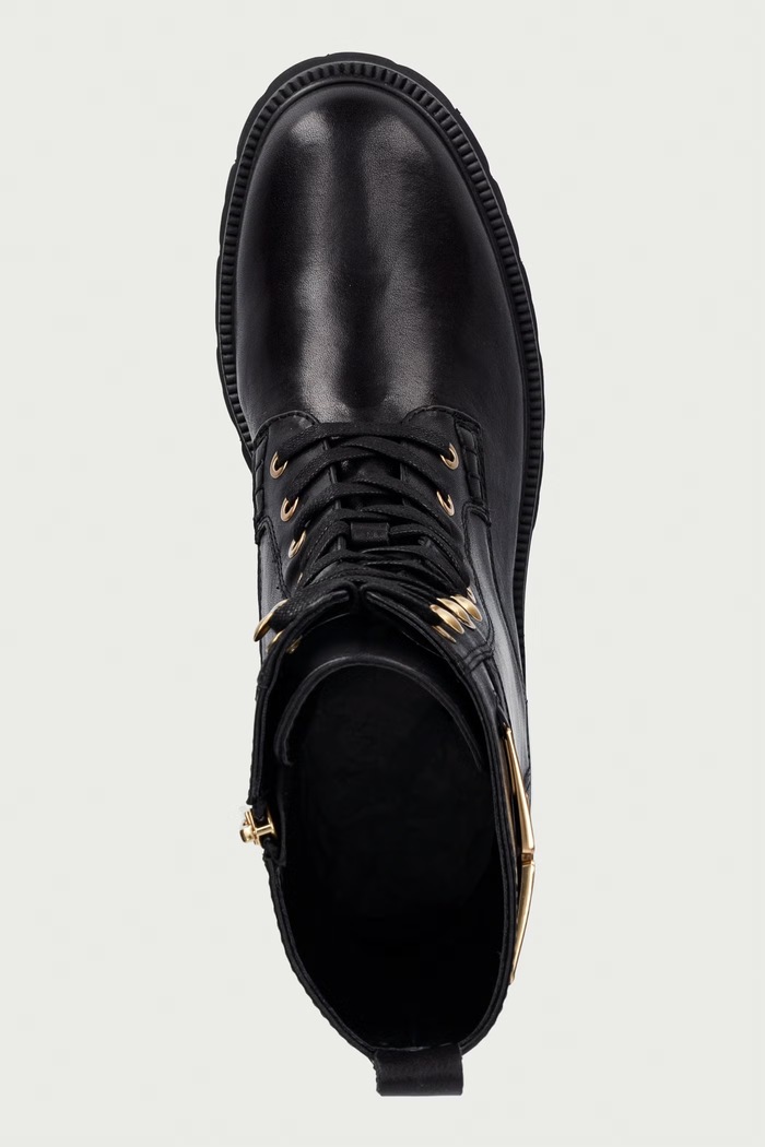 Twinset botki damskie skórzane czarny 262TCP074.00006