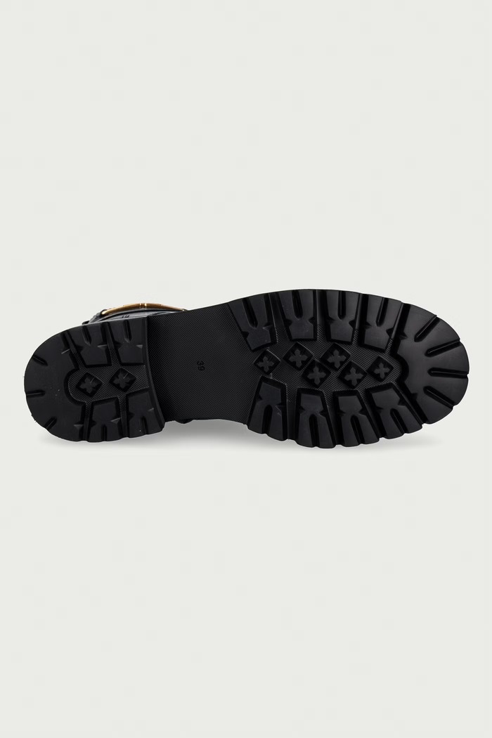 Twinset botki damskie skórzane 262TCP074.00006 czarny