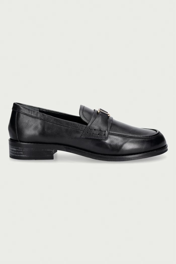 Twinset loafersy damskie skórzane 262TCP020.00006 czarny AW26