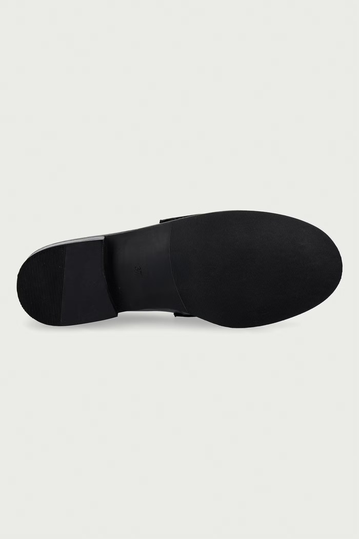 Twinset loafersy damskie skórzane 262TCP020.00006 czarny