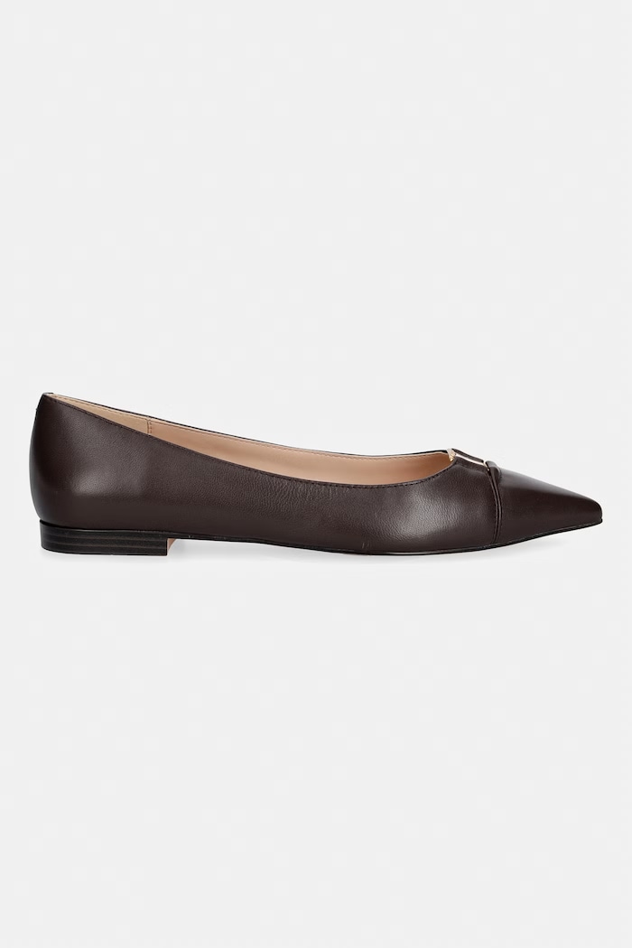 Twinset baleriny skórzane 262TCP010.13411 brązowy AW26