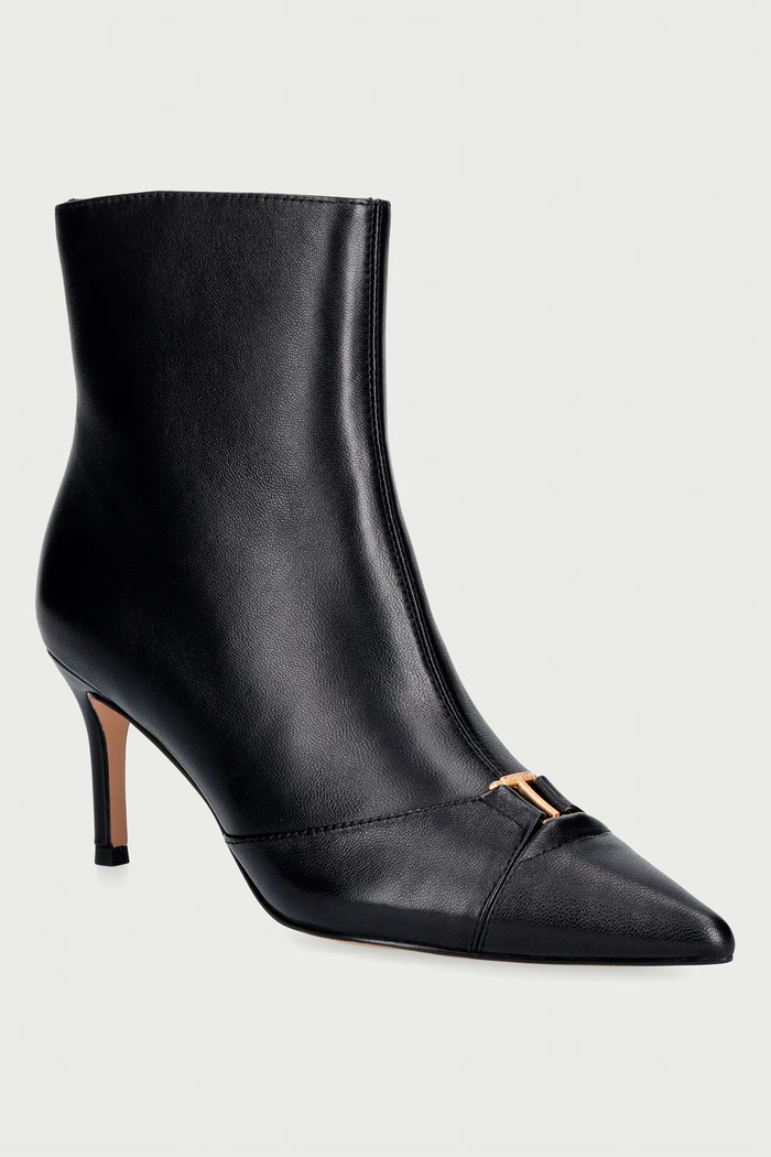 Twinset Botki damskie skórzane czarny 262TCP01E.00006