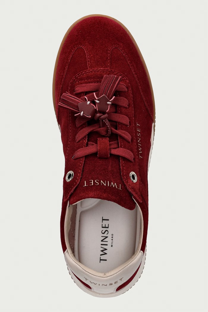Twinset sneakersy damskie zamszowe czerwony 262TCP090.00620