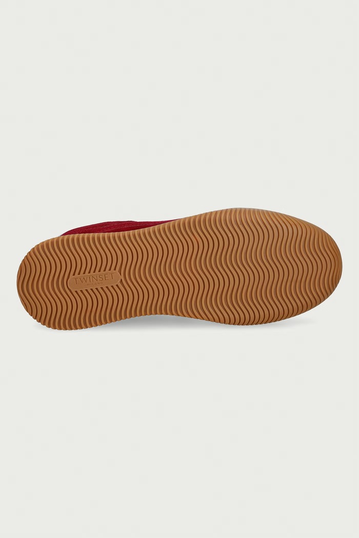 Twinset sneakersy damskie zamszowe 262TCP090.00620 czerwony