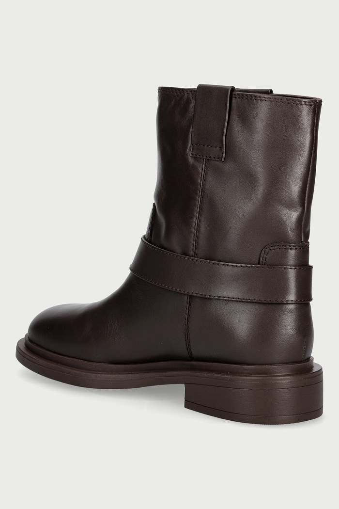 Obuwie Twinset botki damskie skórzane 262TCP022.13411 brązowy