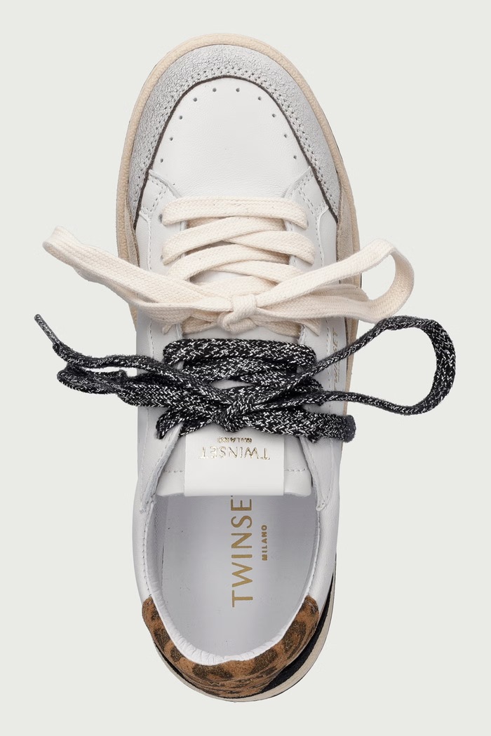 Sneakersy damskie skórzane Twinset 262TCP098.13711 biały