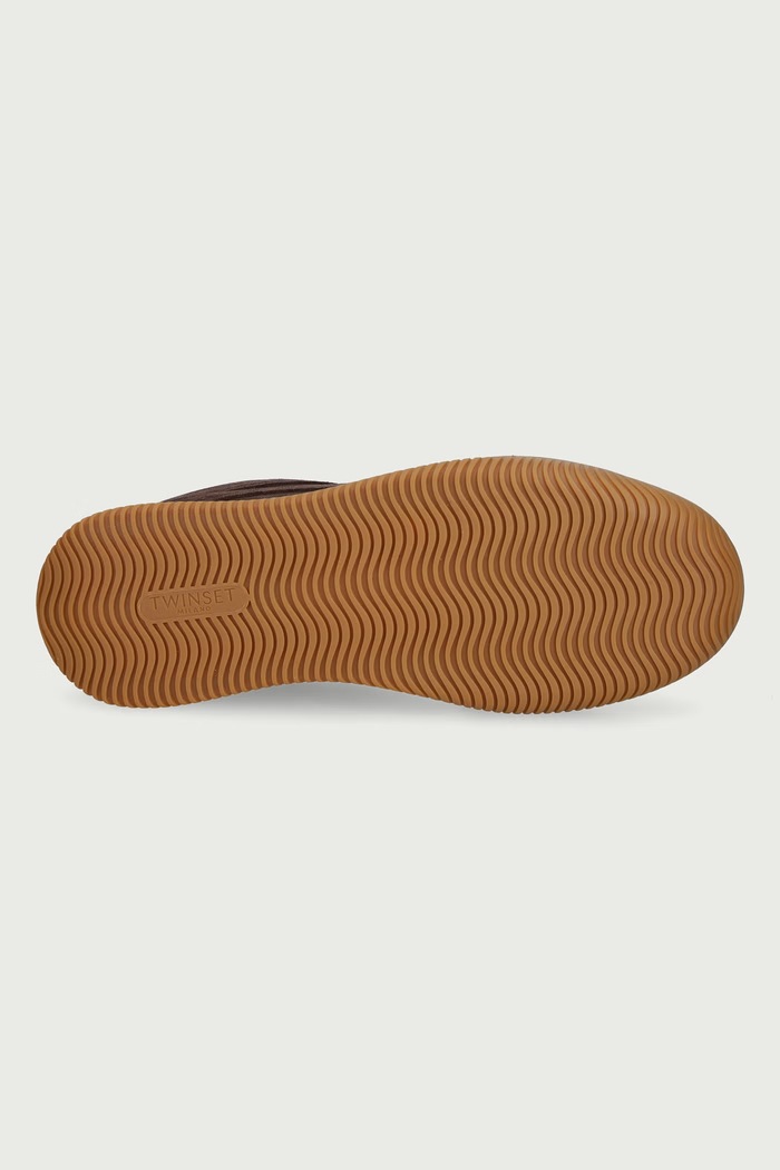 Sneakersy damskie zamszowe Twinset brązowy 262TCP090.13411