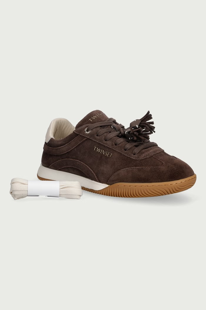 Twinset Sneakersy damskie zamszowe 262TCP090.13411