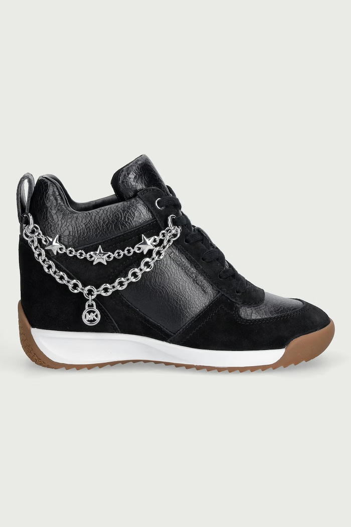 MICHAEL Michael Kors Nikko S2 Wedge Trainer Tenisice za žene od kože 43F6NKFS3L.001 crna AW26