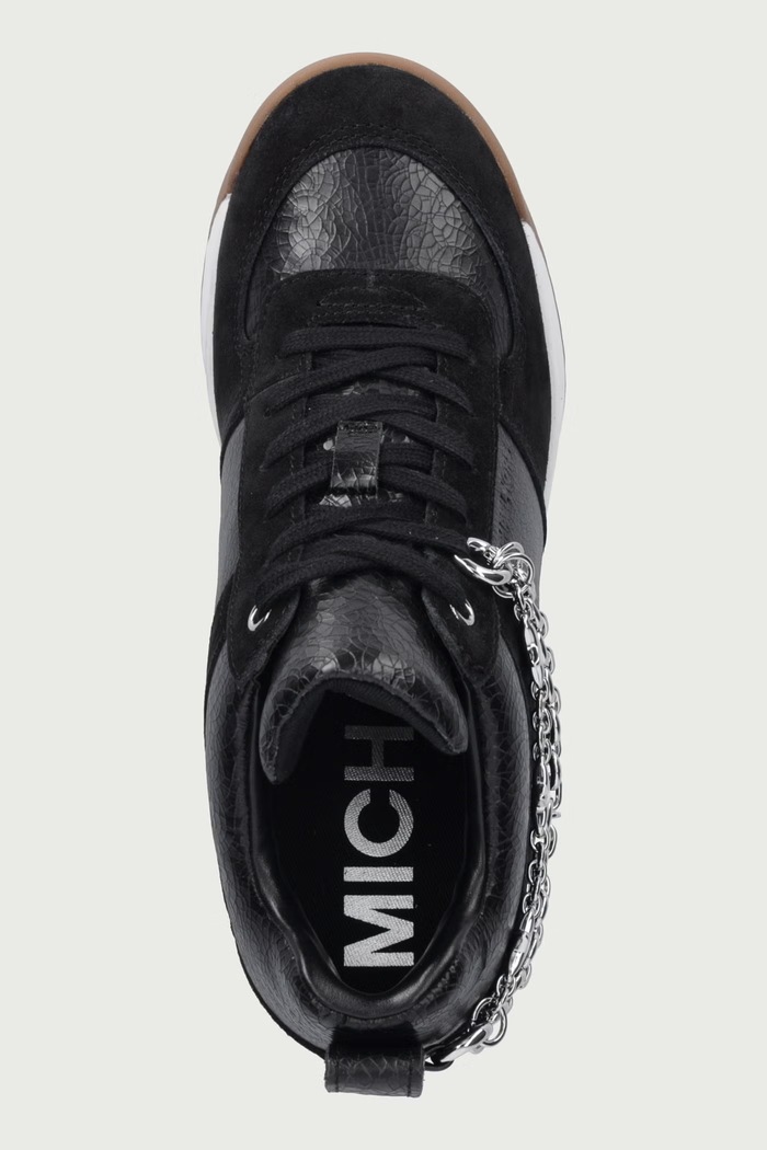 Nikko S2 Wedge Trainer Tenisice za žene od kože MICHAEL Michael Kors 43F6NKFS3L.001 crna