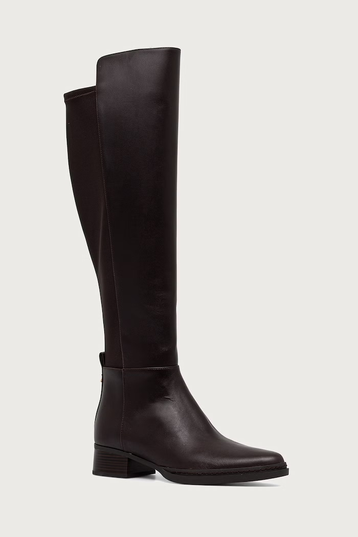 MICHAEL Michael Kors Μπότες Γυναικείες δερμάτινες Lex Boot καφέ 40F6LXMB5L.251