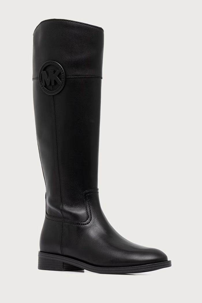 MICHAEL Michael Kors Μπότες με ίσιο τακούνι Γυναικείες δερμάτινες Kimmee Flat Boot μαύρο 40F6KMFB5L.001