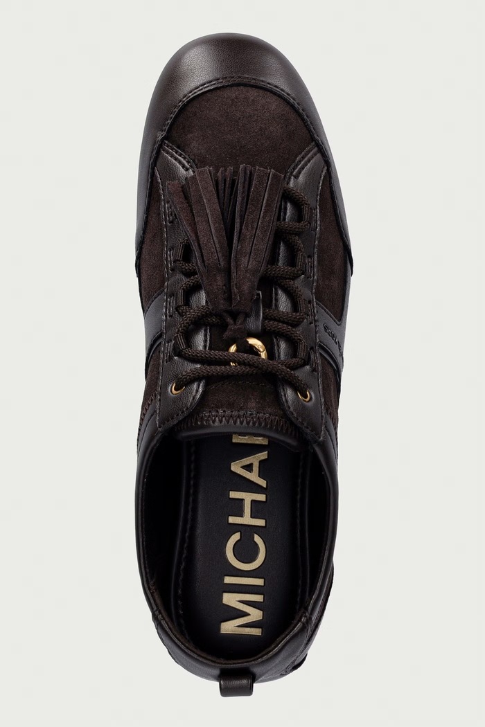 MICHAEL Michael Kors Keely Trainer sneakers γυναικεία δερμάτινα καφέ 43F6KLFS2S.251
