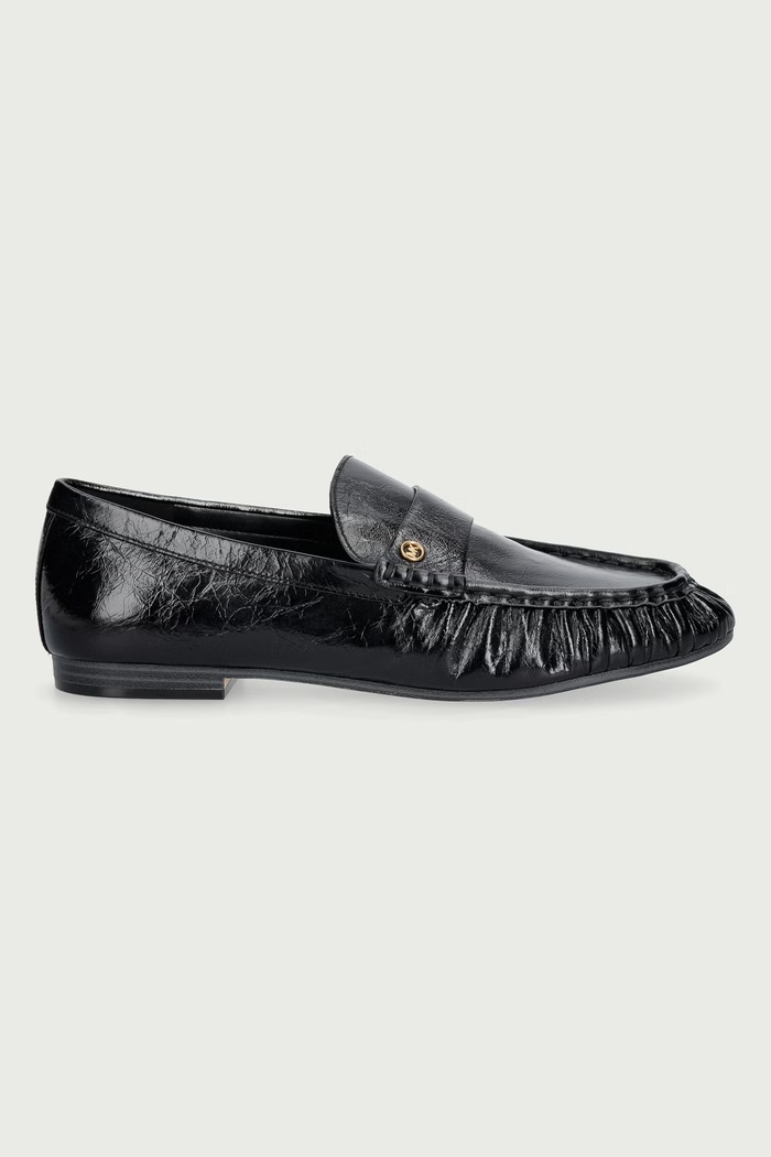 MICHAEL Michael Kors Mokasinke za žene od kože Jennings Ruched Loafer 40F6JNFP3L.001 crna AW26