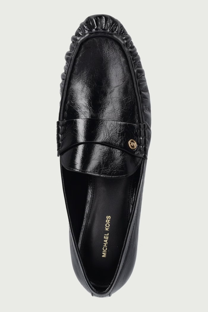 Mokasinke za žene od kože Jennings Ruched Loafer MICHAEL Michael Kors 40F6JNFP3L.001 crna