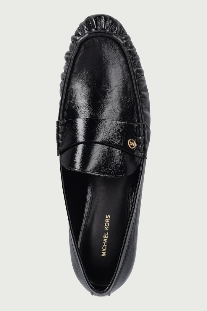 Mokasinke za žene od kože Jennings Ruched Loafer MICHAEL Michael Kors 40F6JNFP3L.001 crna