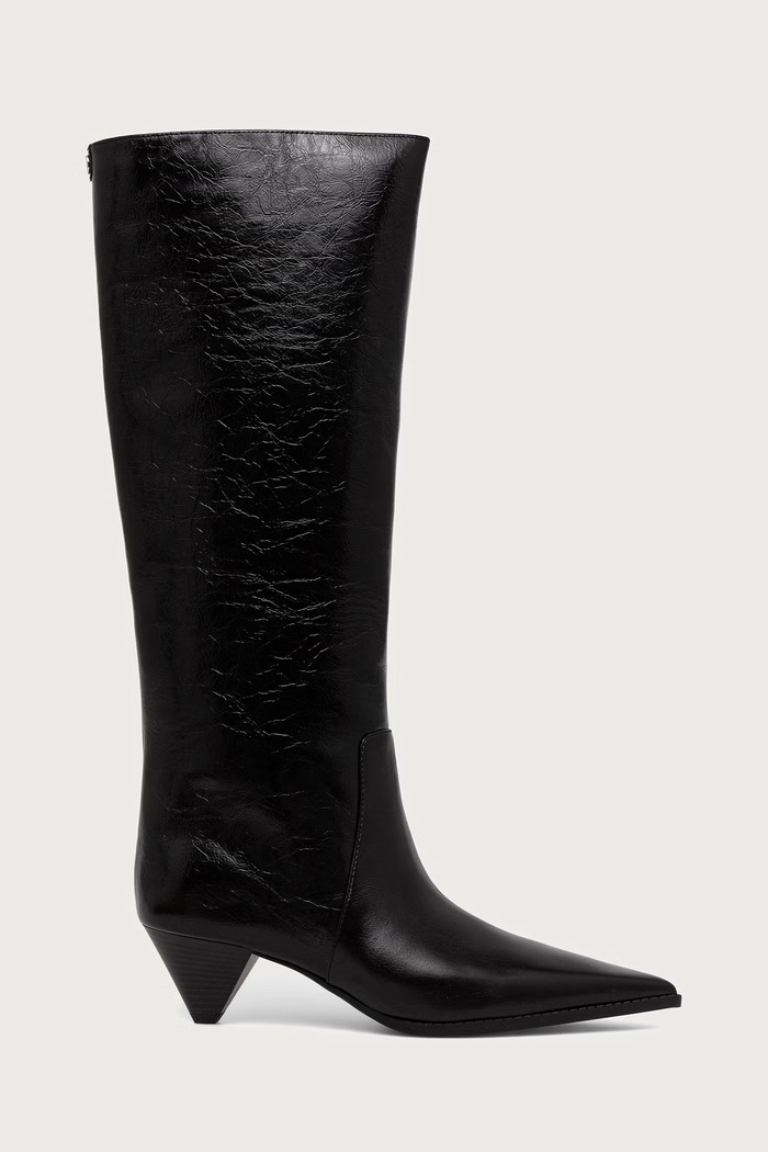MICHAEL Michael Kors Μπότες Γυναικείες δερμάτινες Jayla Kitten Boot 40F6JYMB5L.001 μαύρο AW26